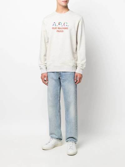 A.P.C. logo-print cotton sweatshirt outlook