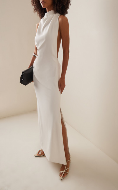 Proenza Schouler Faye Twist-Back Matte-Crepe Maxi Dress white outlook