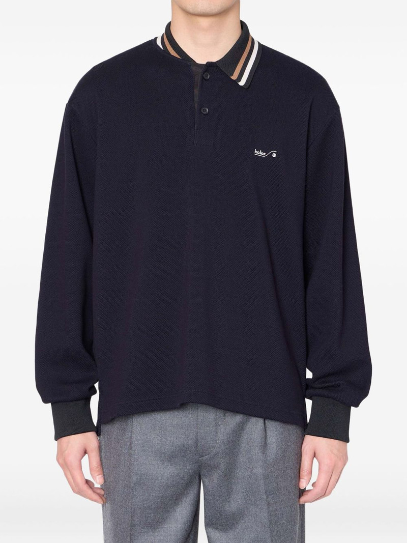 long-sleeve logo-embroidered sweater 1