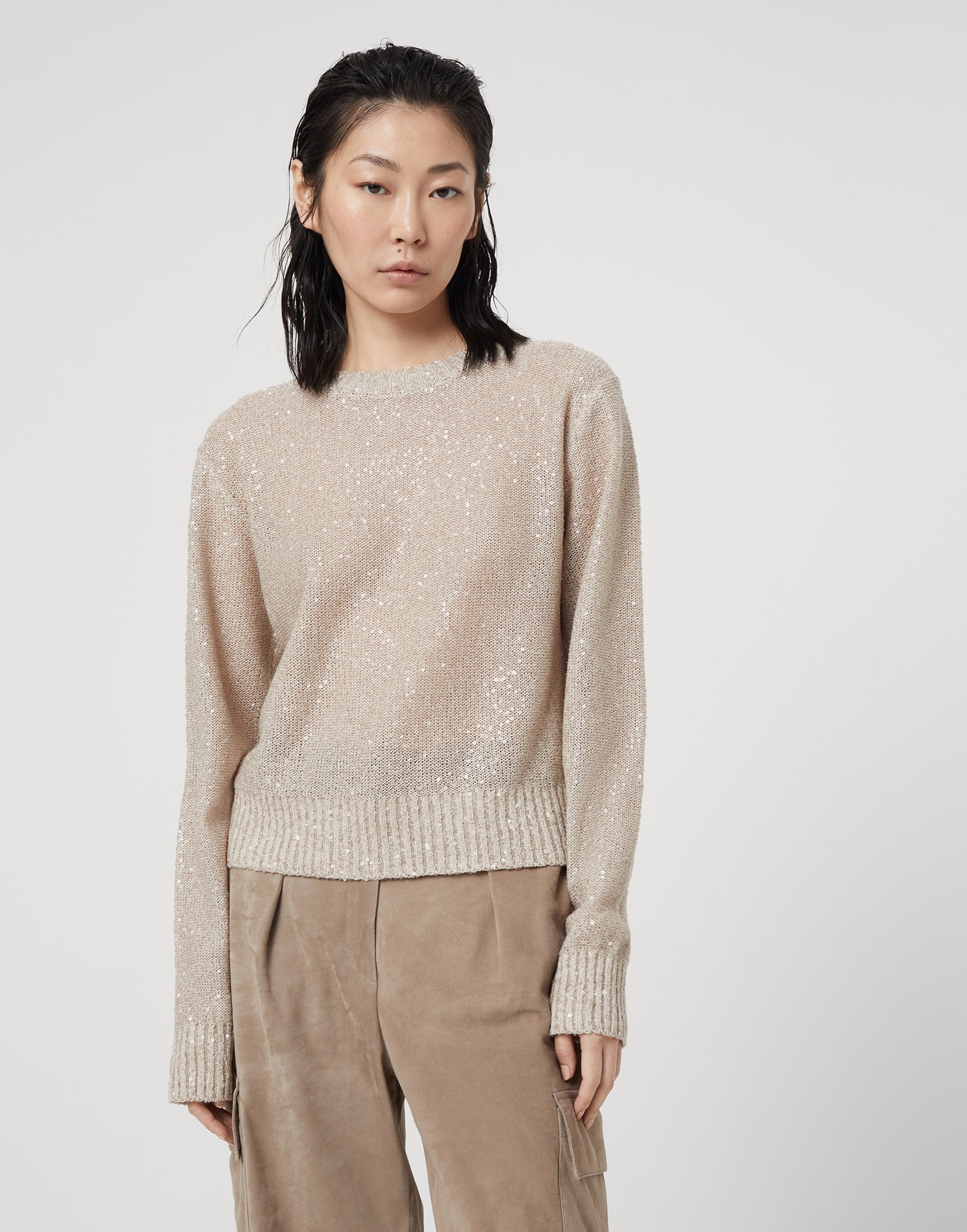 Dazzling linen, cashmere and silk sweater - 1