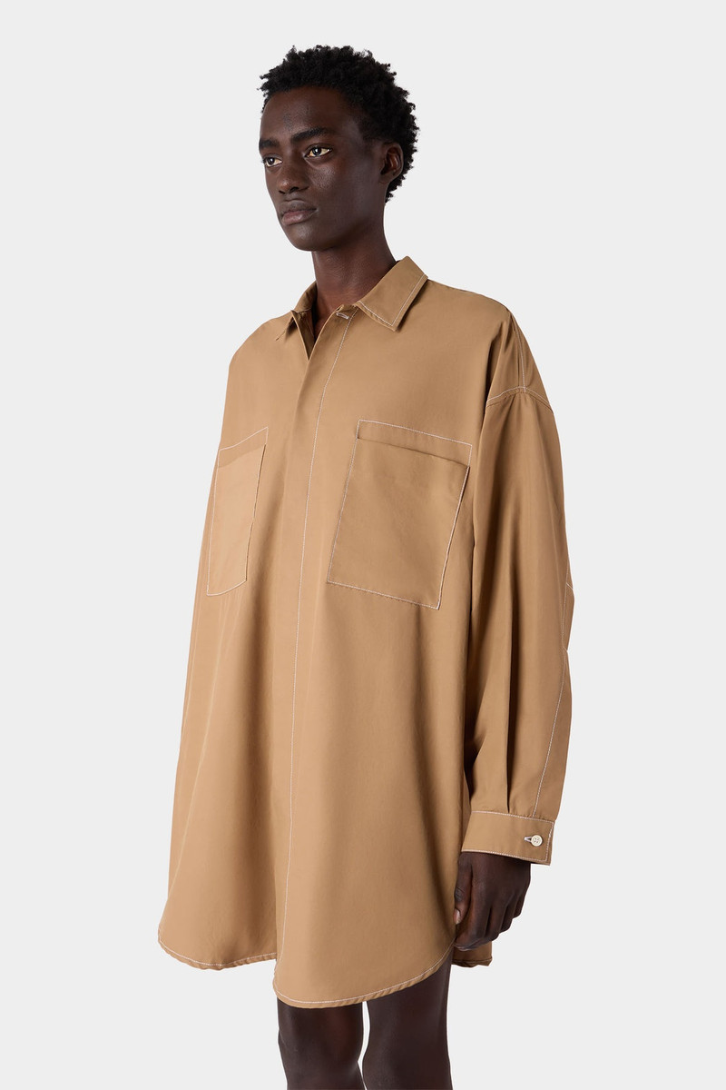 MEGA OVER SHIRT / dark beige 1