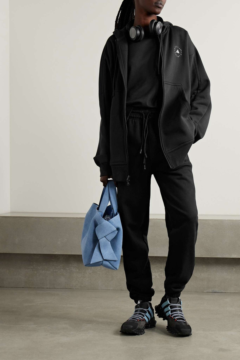 adidas Printed organic cotton-jersey track pants outlook