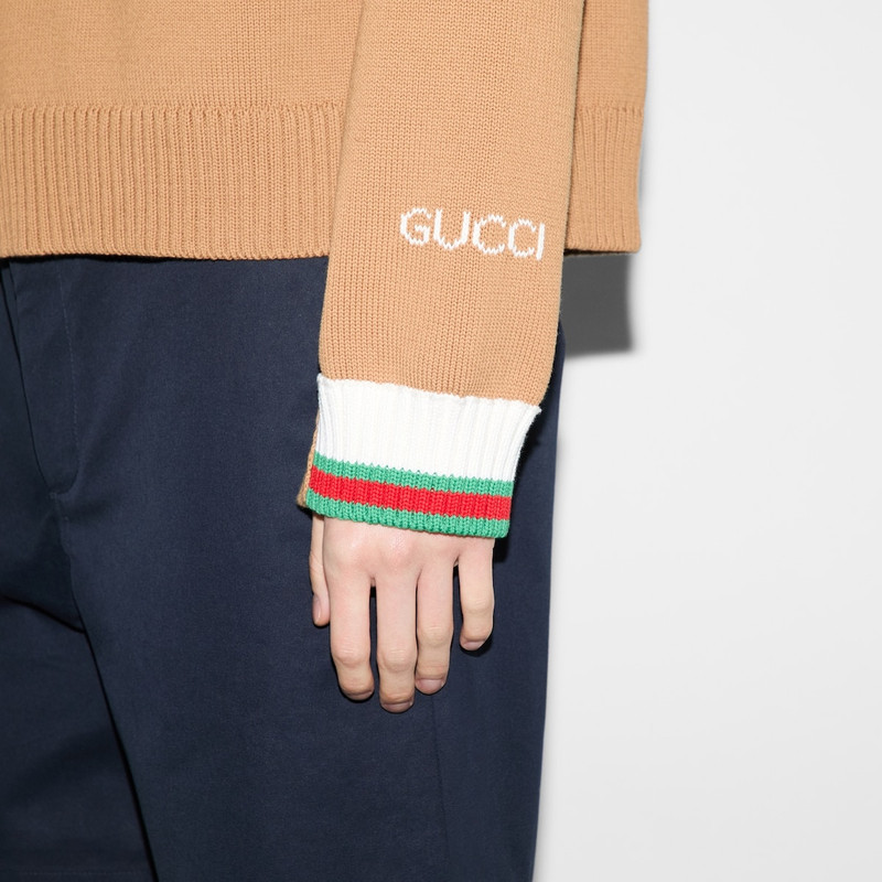 Cotton sweater with Gucci intarsia 5