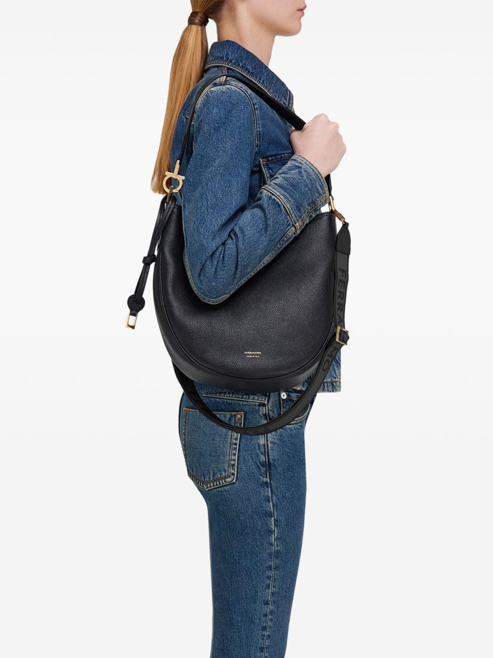North-South leather shoulder bag - 2