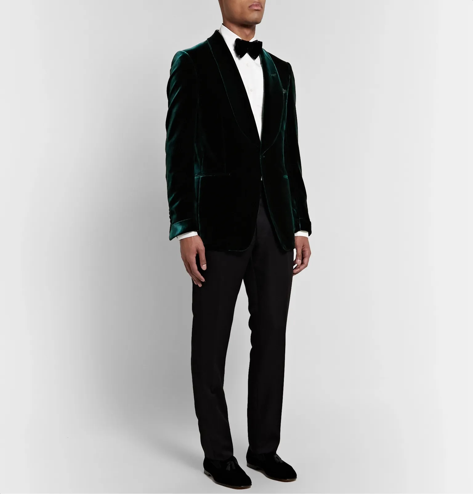 Emerald Slim-Fit Shawl-Collar Velvet Tuxedo Jacket - 2