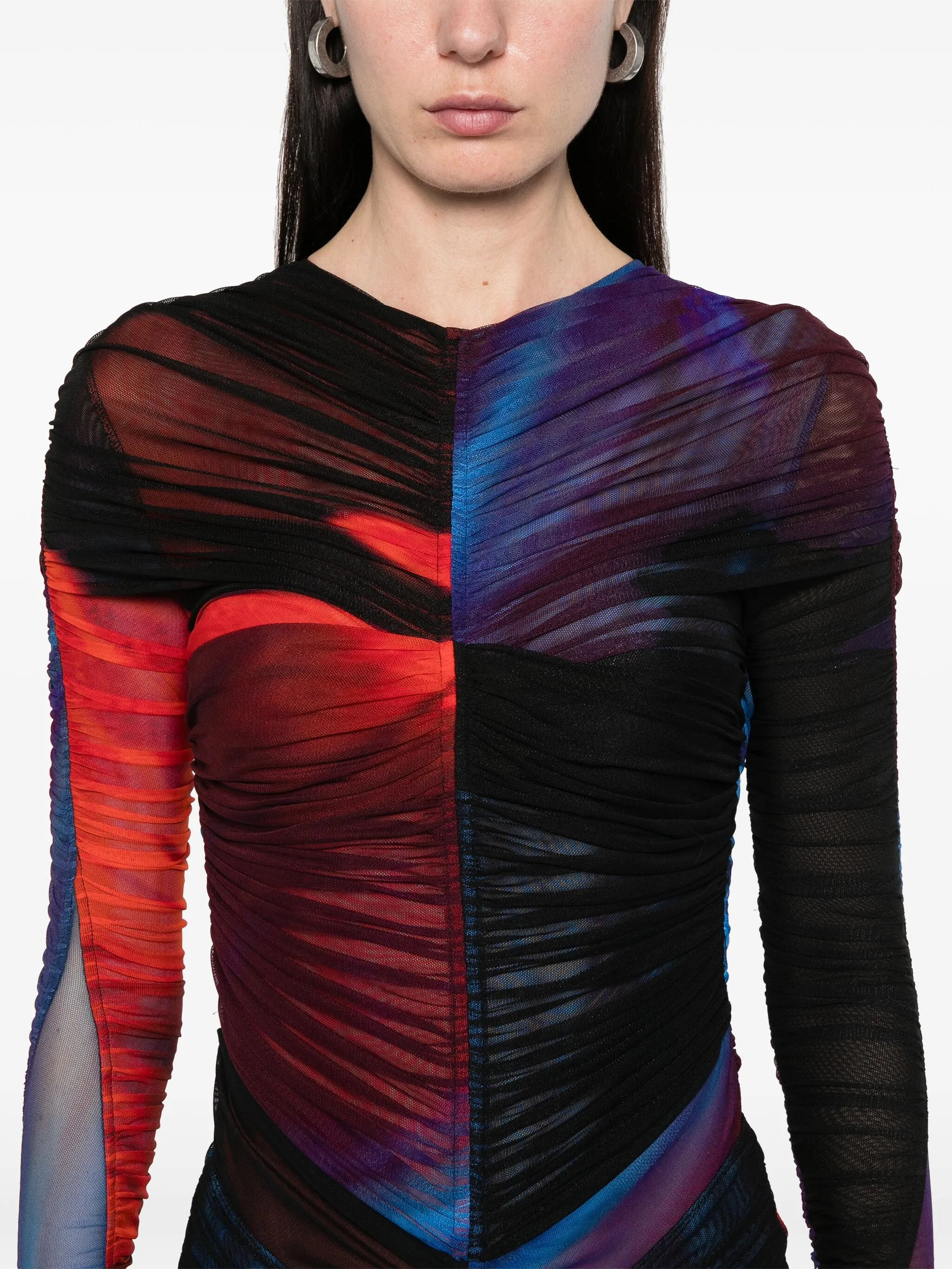ruched mesh bodysuit - 5