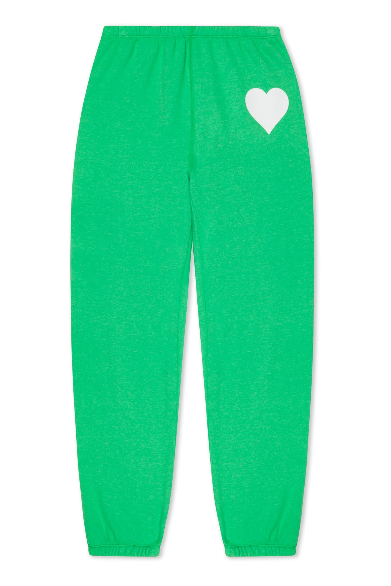 BRIGHT GREEN HEART SWEATPANTS - 5