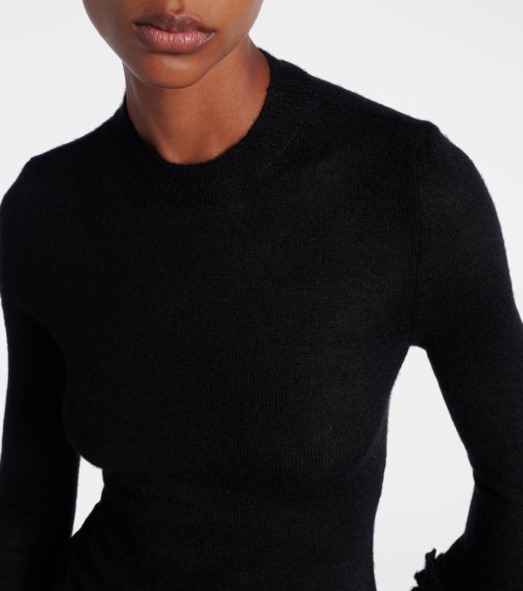 Ruffled sheer mohair-blend top - 4