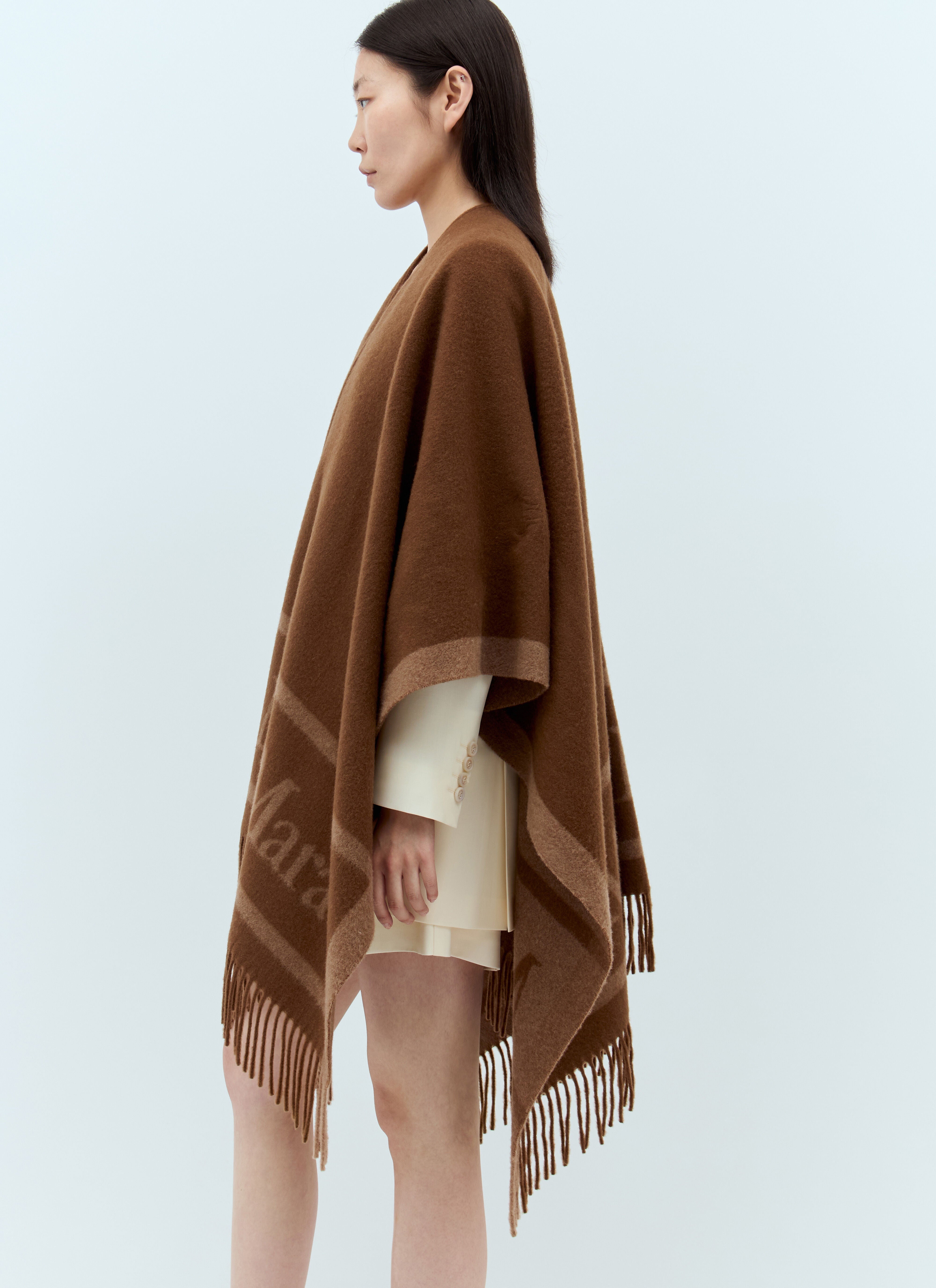 Max Mara Women Wool Cloak With Fringes - 4