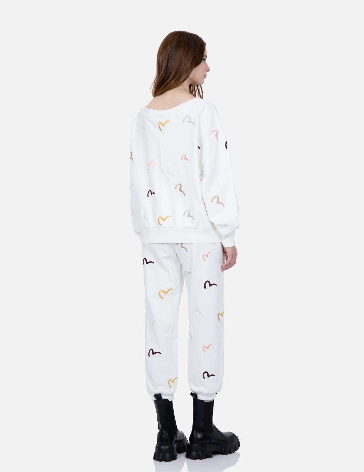 ALLOVER MULTI-COLOR SEAGULL EMBROIDERY SWEATSHIRT - 4