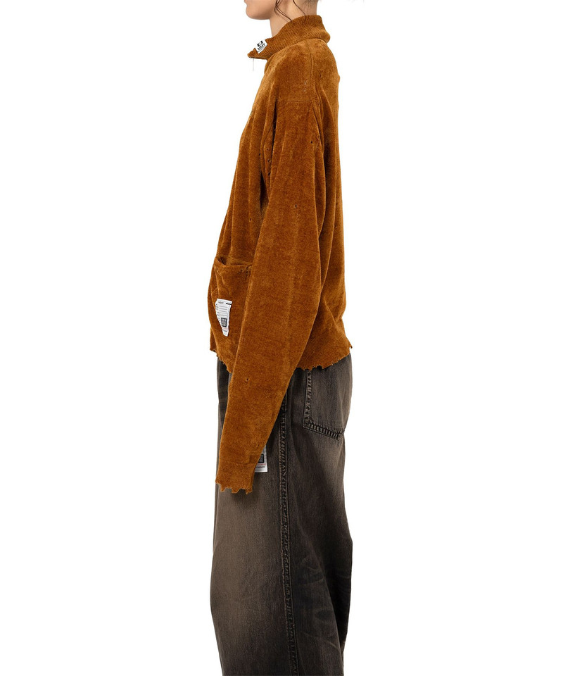 Distressed High Neck Knit Cardigan 17