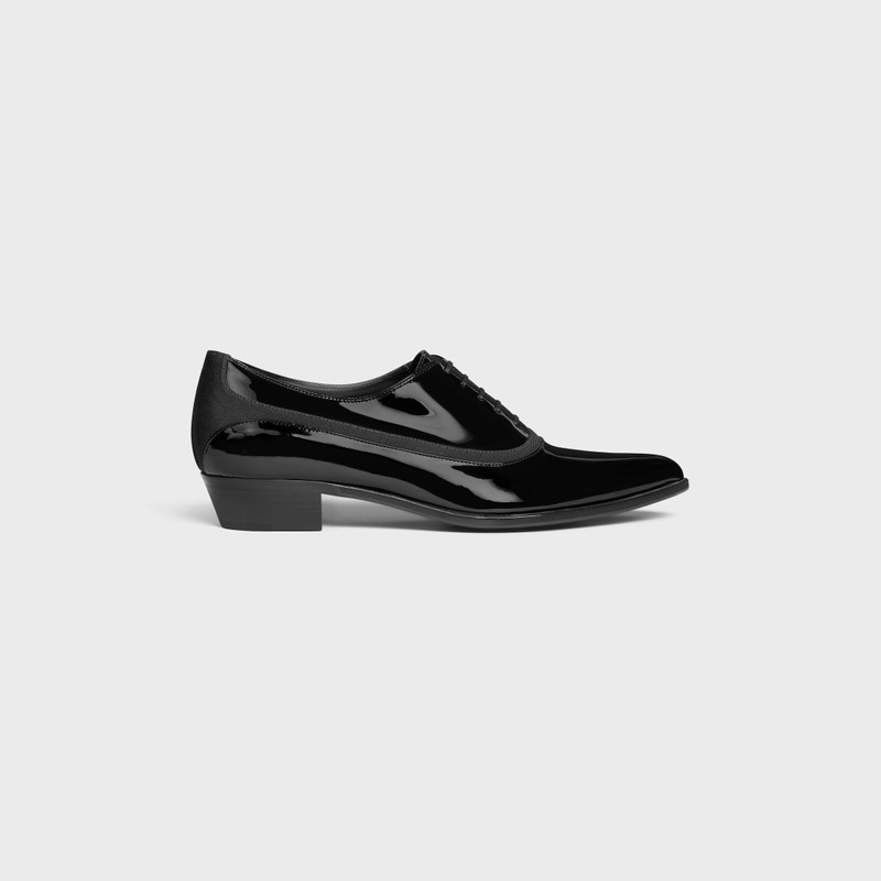 CELINE JUDE OXFORD IN PATENT CALFSKIN AND GROS GRAIN 1