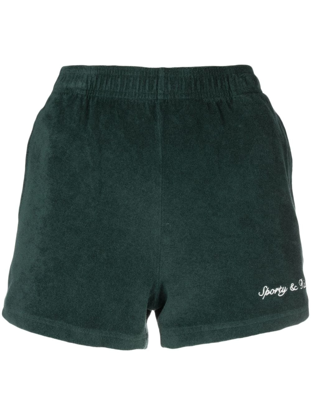 logo-embroidered terry-cloth track shorts - 1