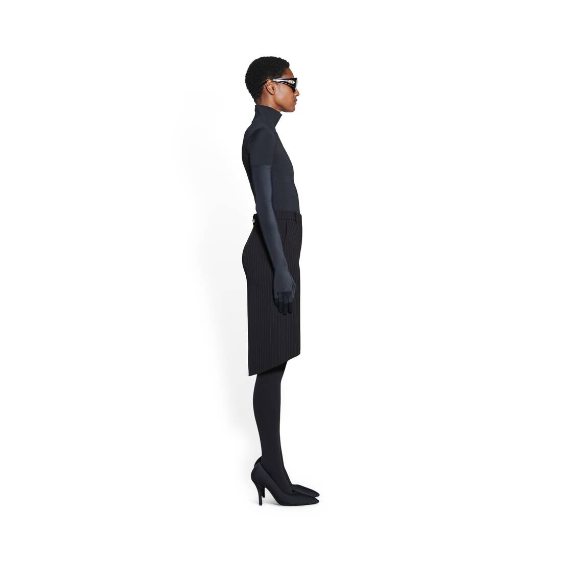 Women's Hourglass Pencil Skirt in Black - 3