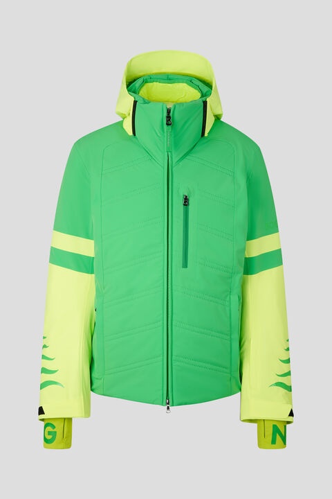 Fedor Ski jacket in Green/Neon yellow - 1