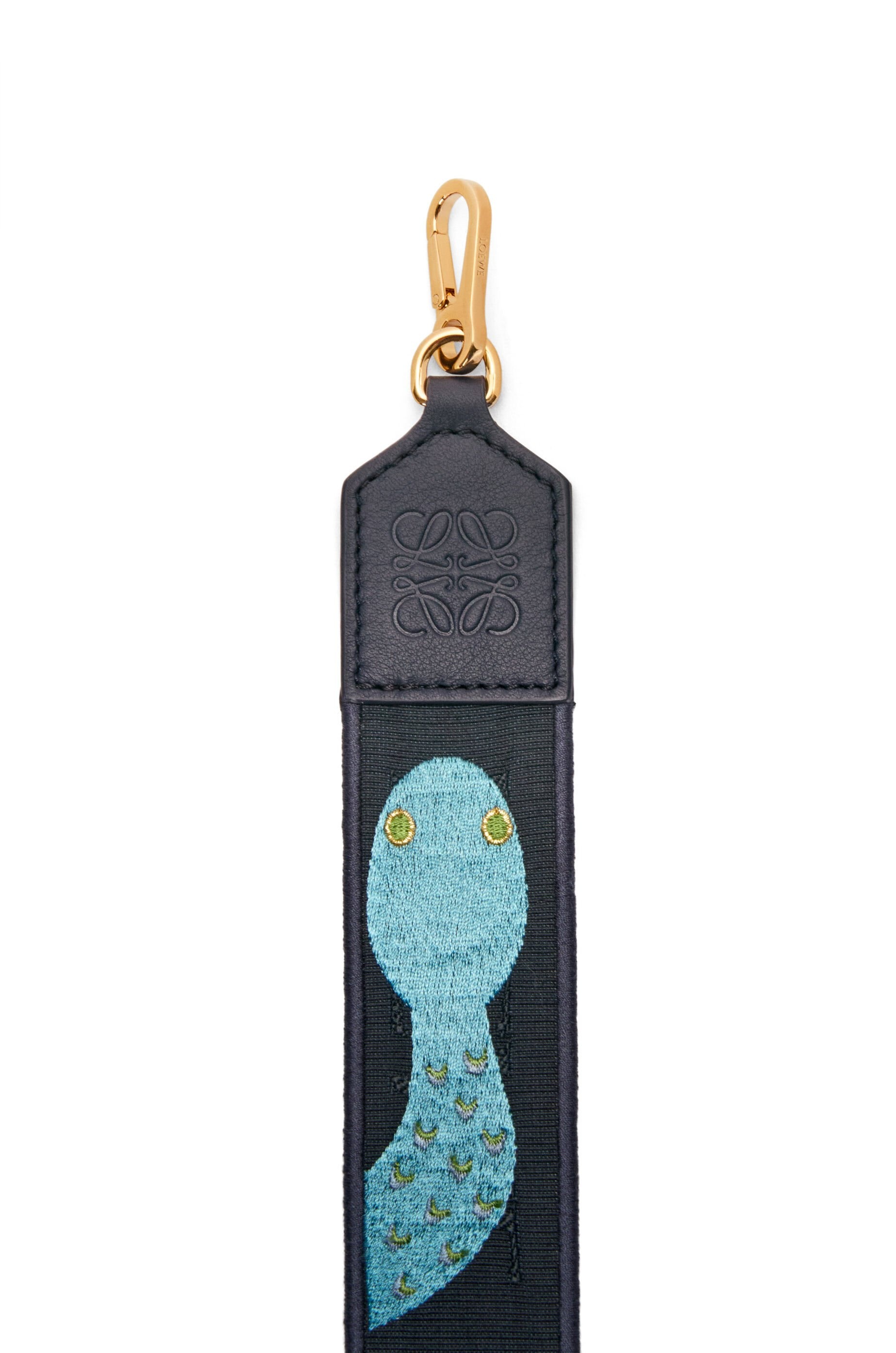 Snake Anagram strap in jacquard and calfskin - 2