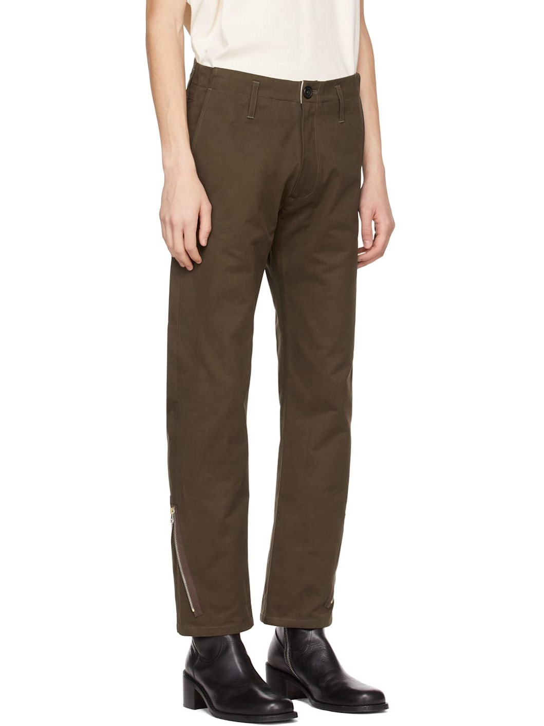 Khaki Cotton Trousers - 2