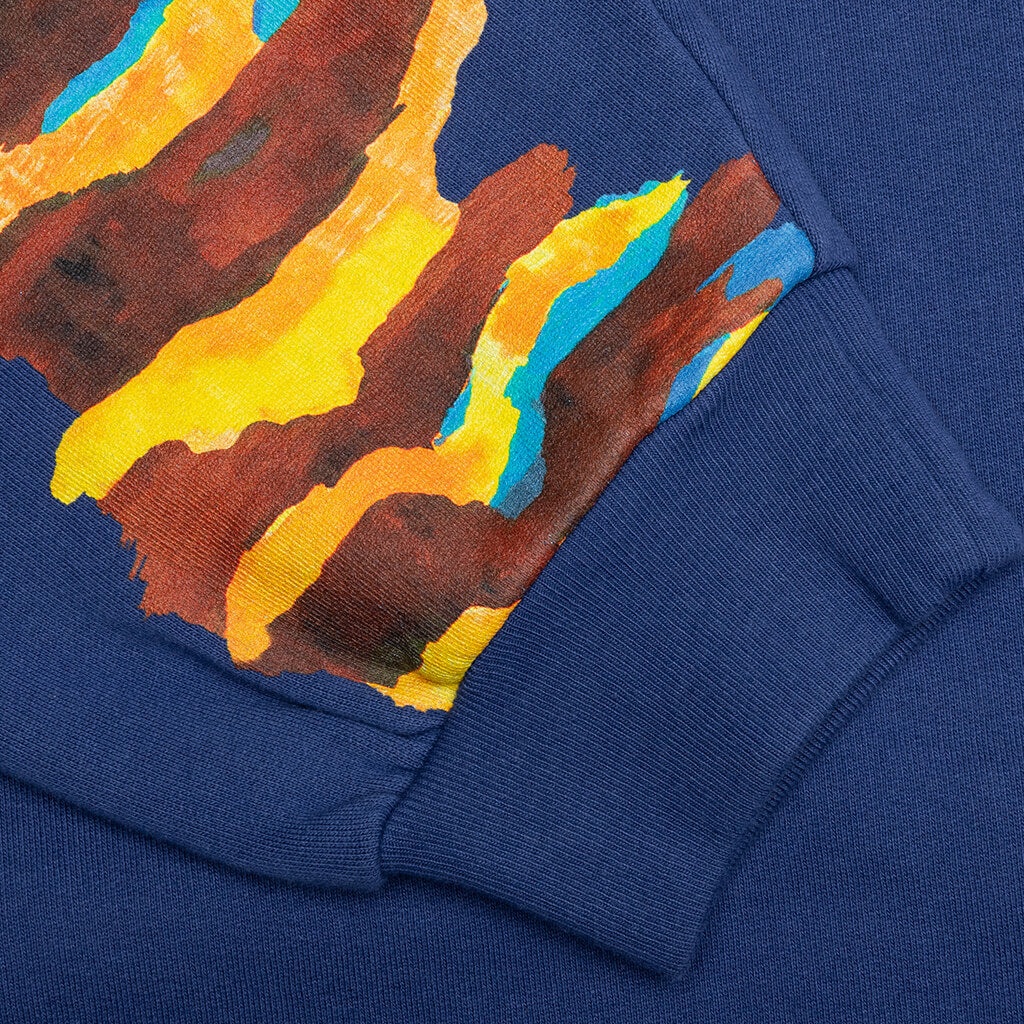 MARNI HOODED BRUSHED LOGO SWEATSHIRT - OCEAN - 4