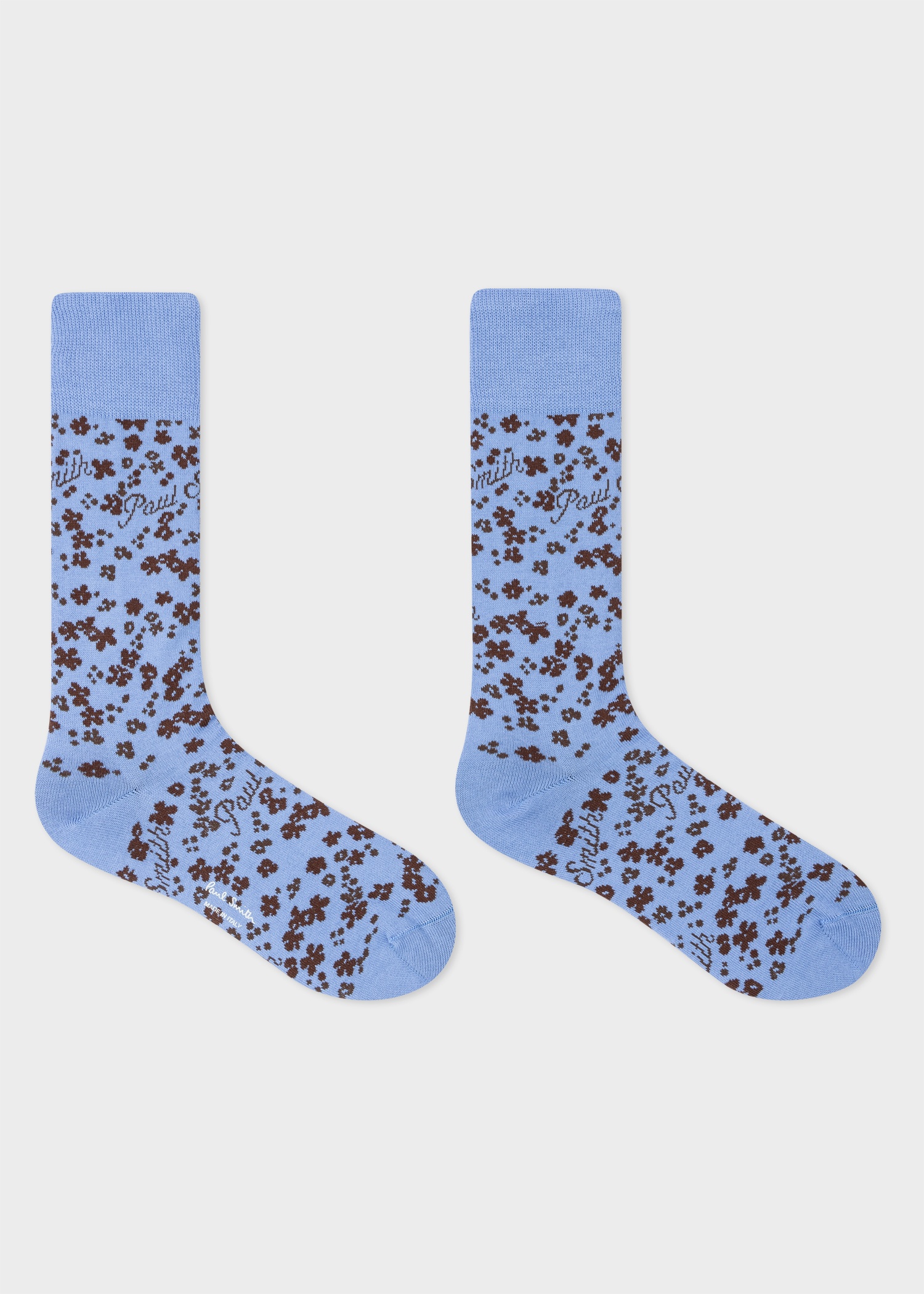 Sky Blue 'Logo Floral' Socks - 3