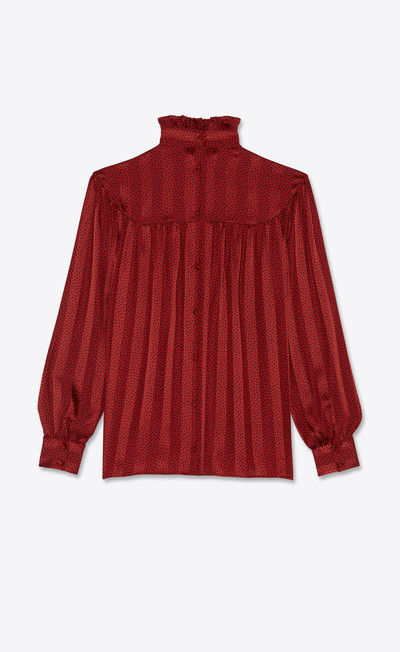 SAINT LAURENT spotted blouse in shiny and matte striped silk outlook