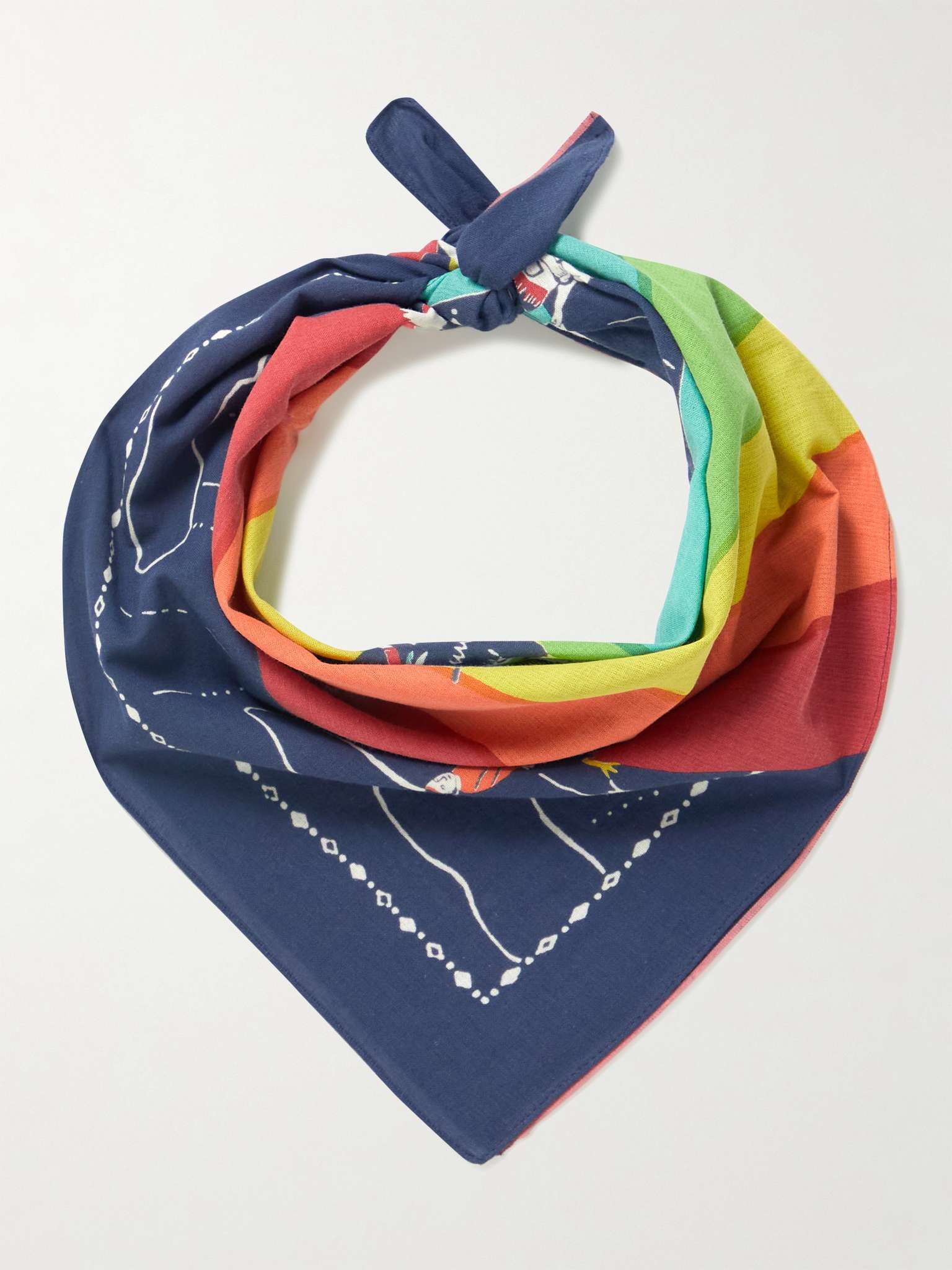 Printed Selvedge Cotton Bandana - 1