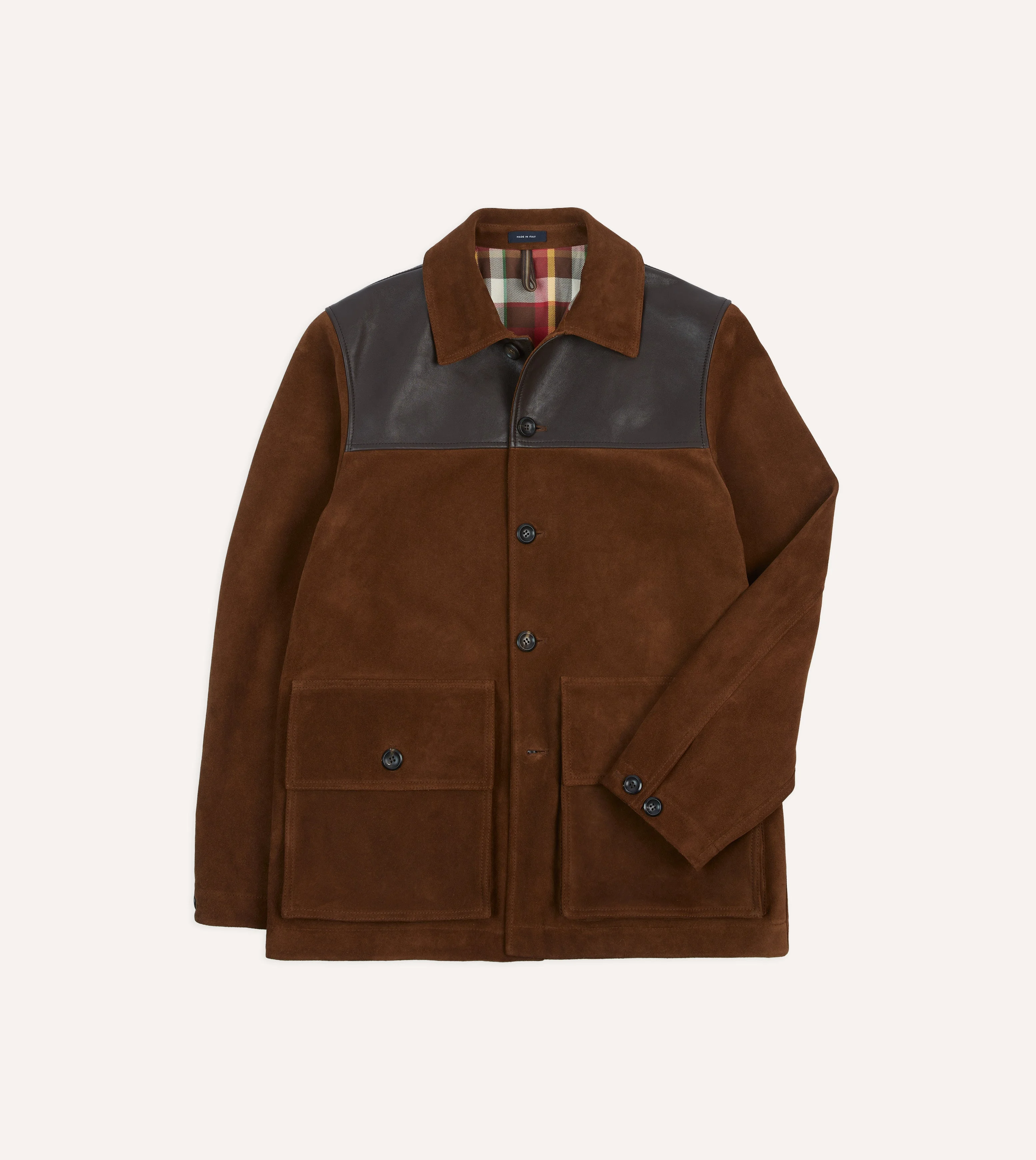 Brown Suede and Leather Donkey Jacket - 1