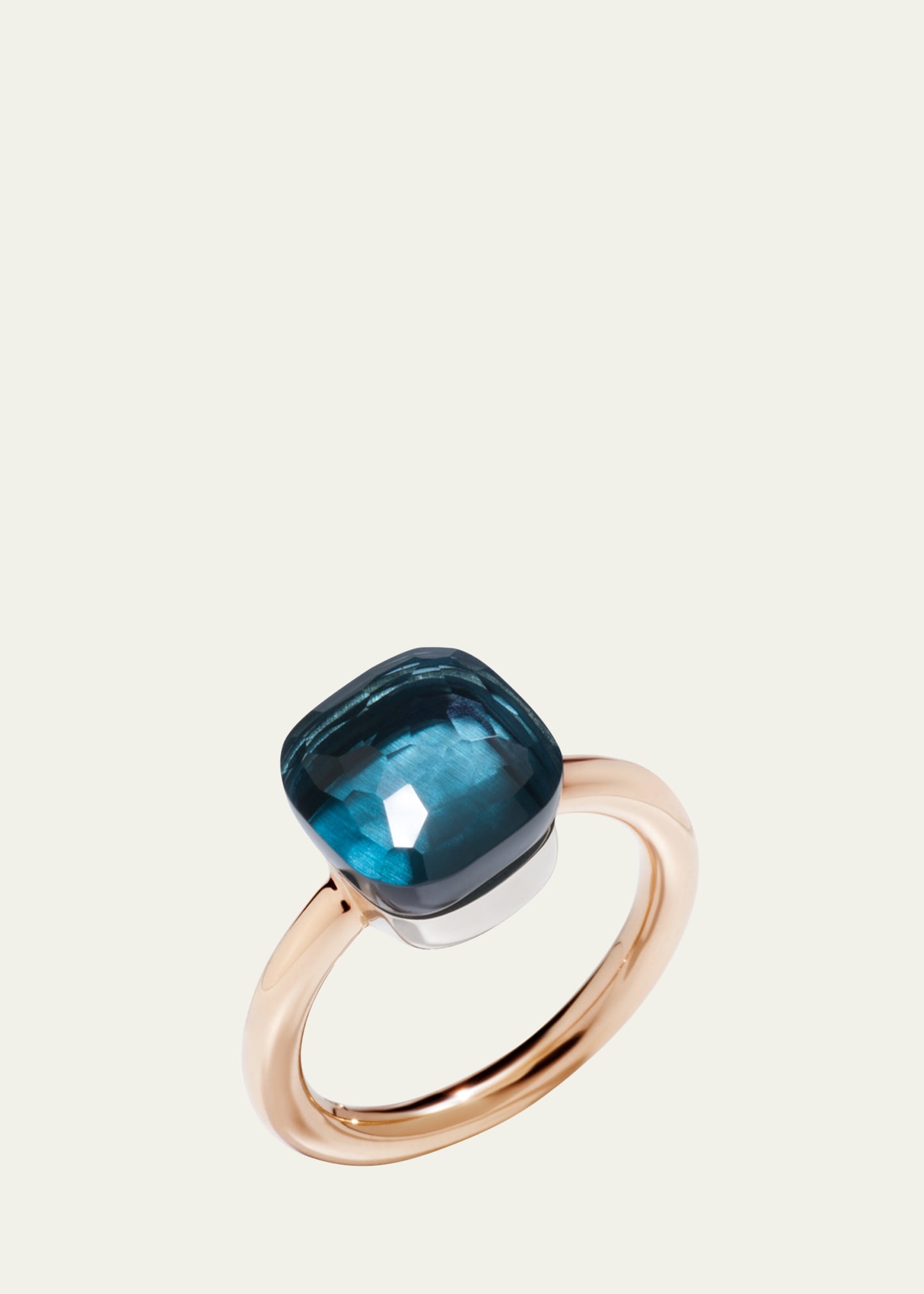 Nudo Classic 18K Rose Gold London Blue Topaz Ring - 1