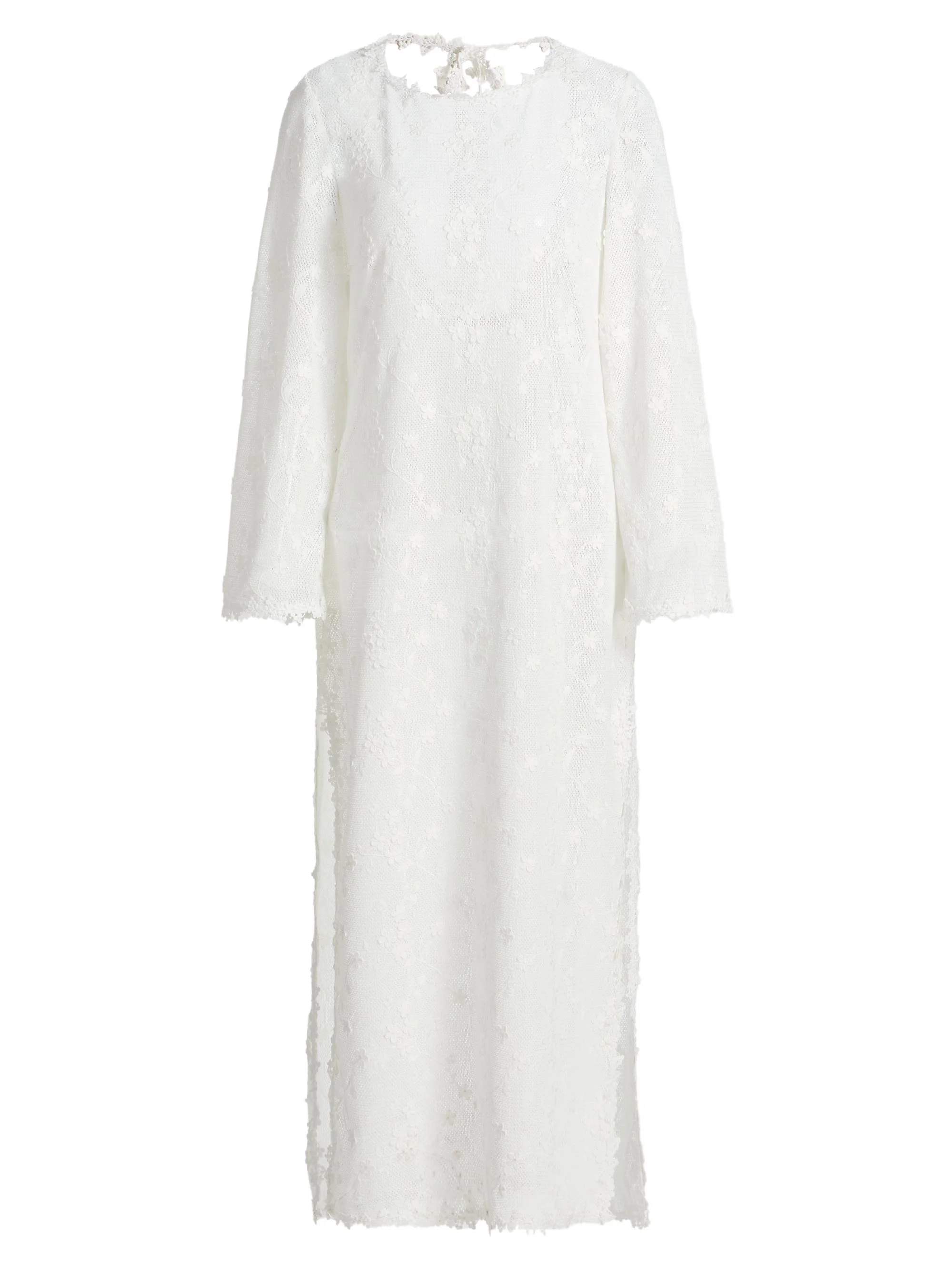 Women's London Floral-Embroidered Lace Cover-Up Maxi Dress - White - 1