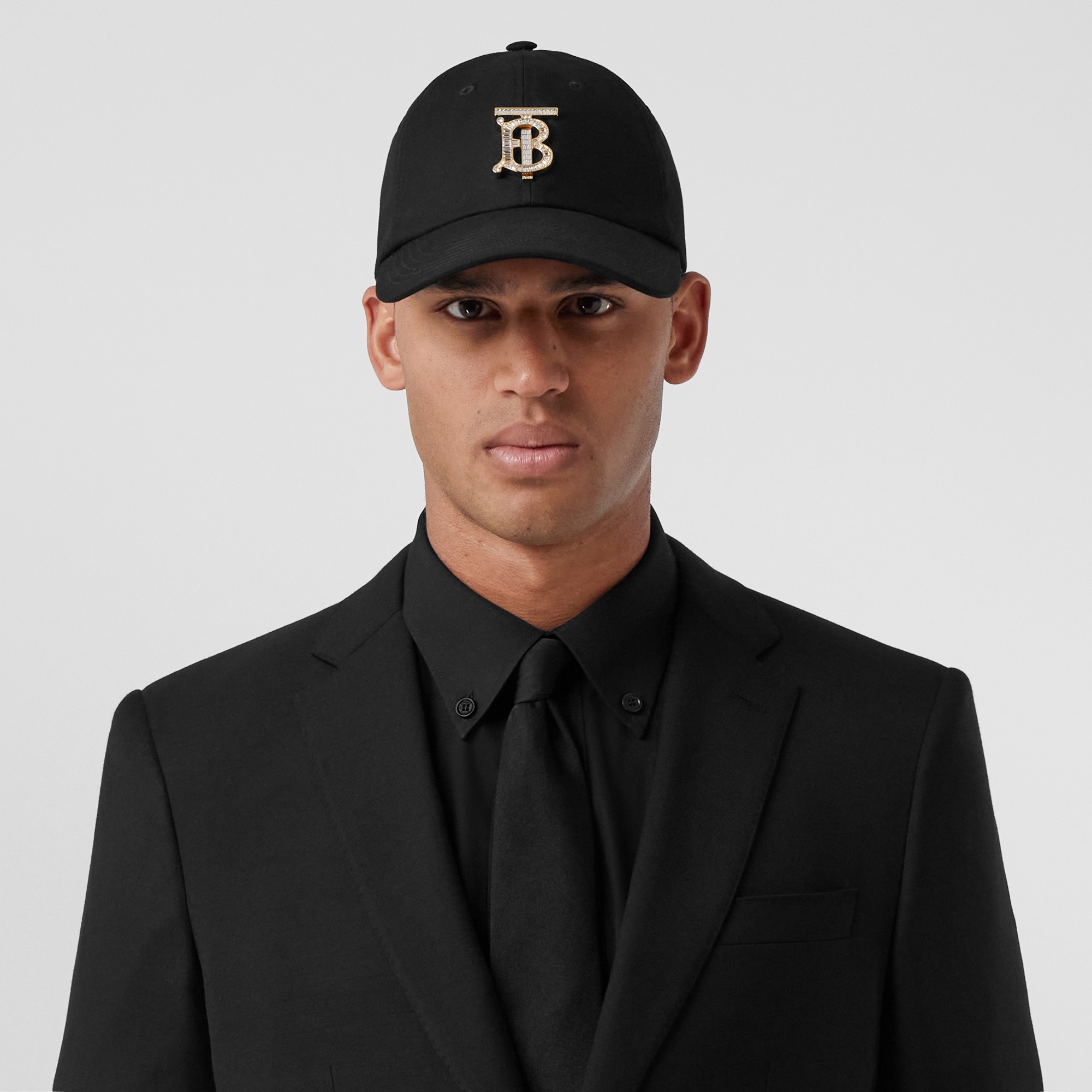 Crystal Monogram Motif Cotton Baseball Cap - 2