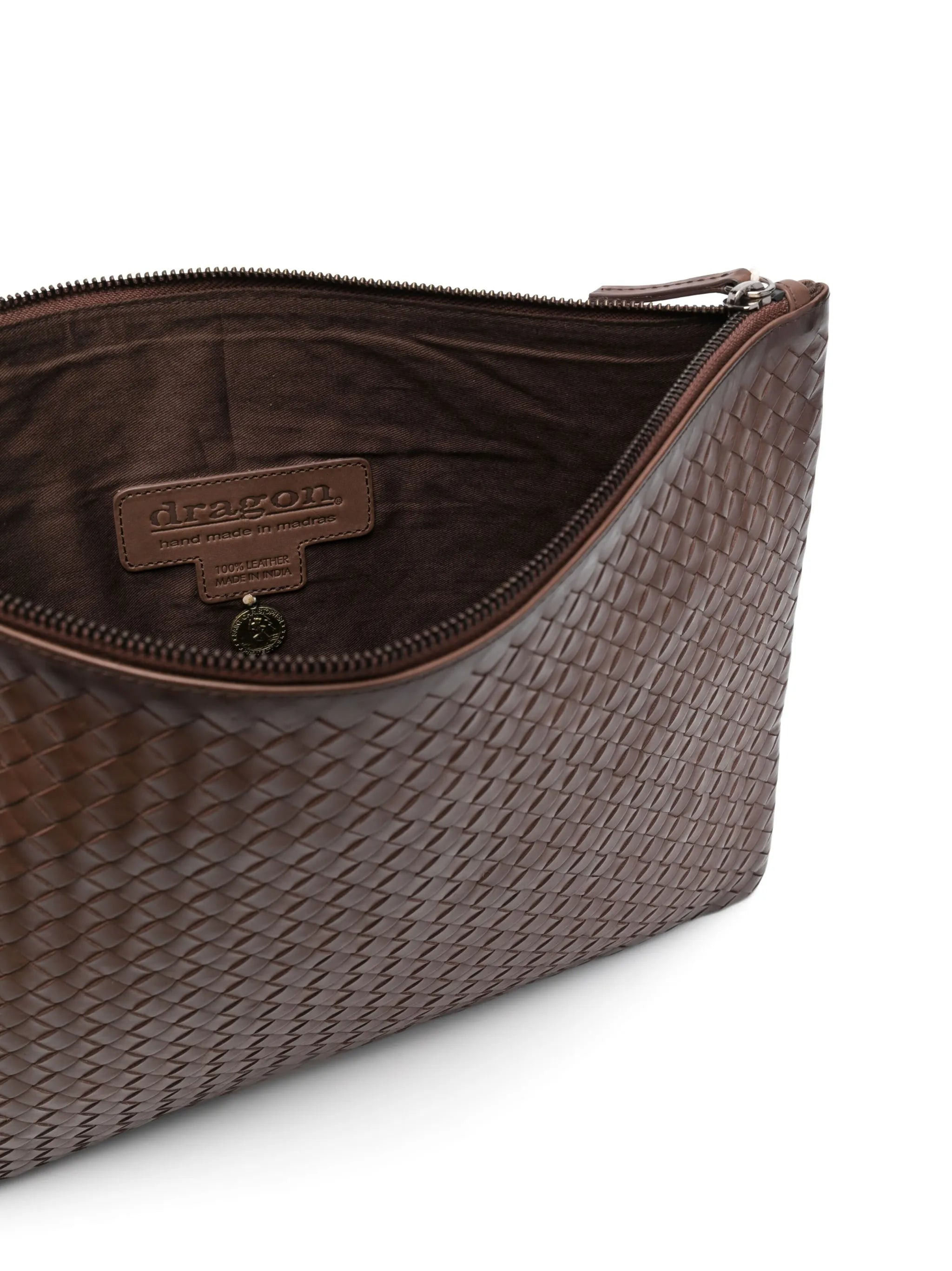 Dragon Diffusion Woven Leather Clutch Bag - 2