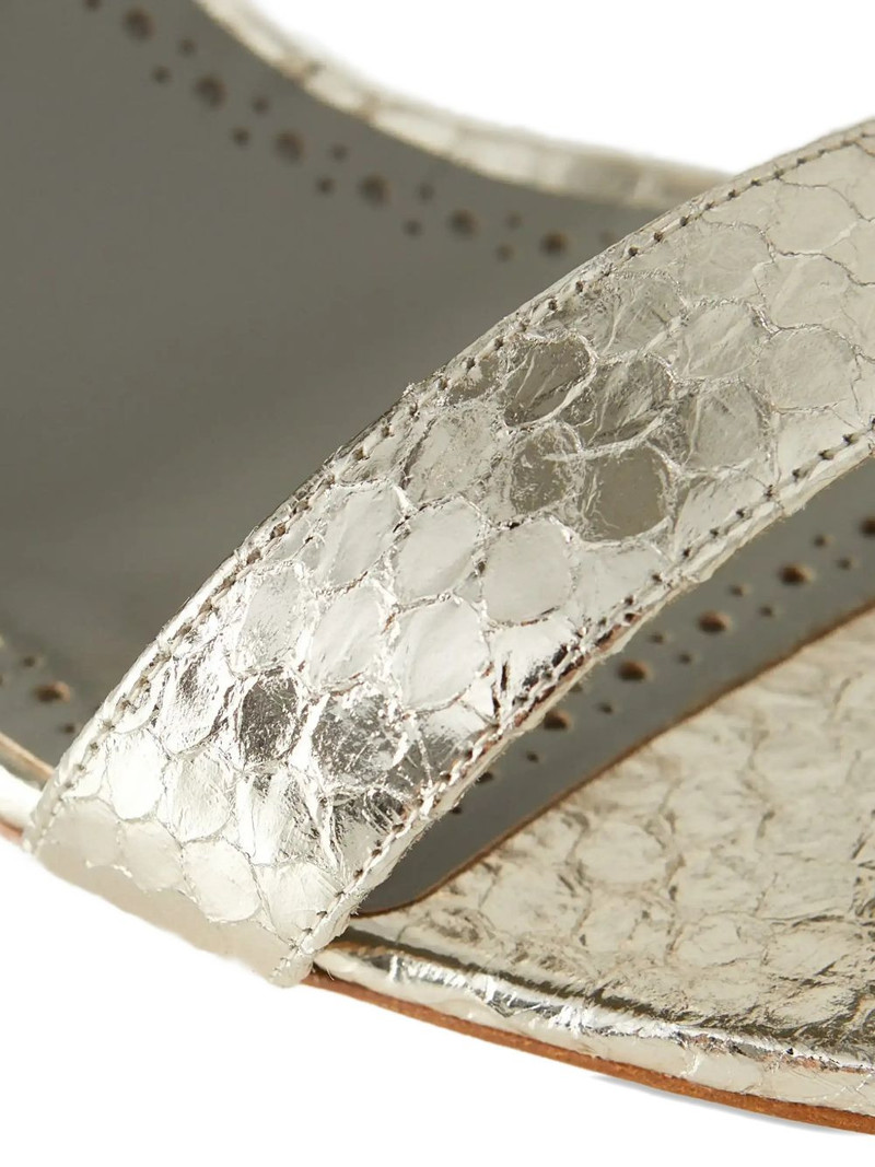 Chaos snakeskin almond-toe sandals 4