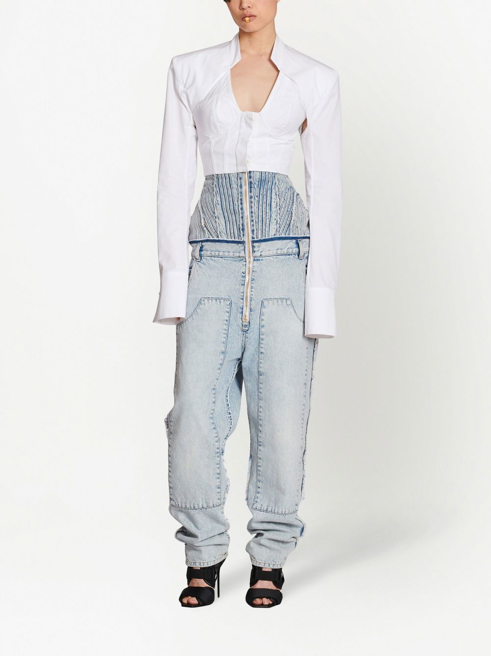 cropped cotton blouse - 2