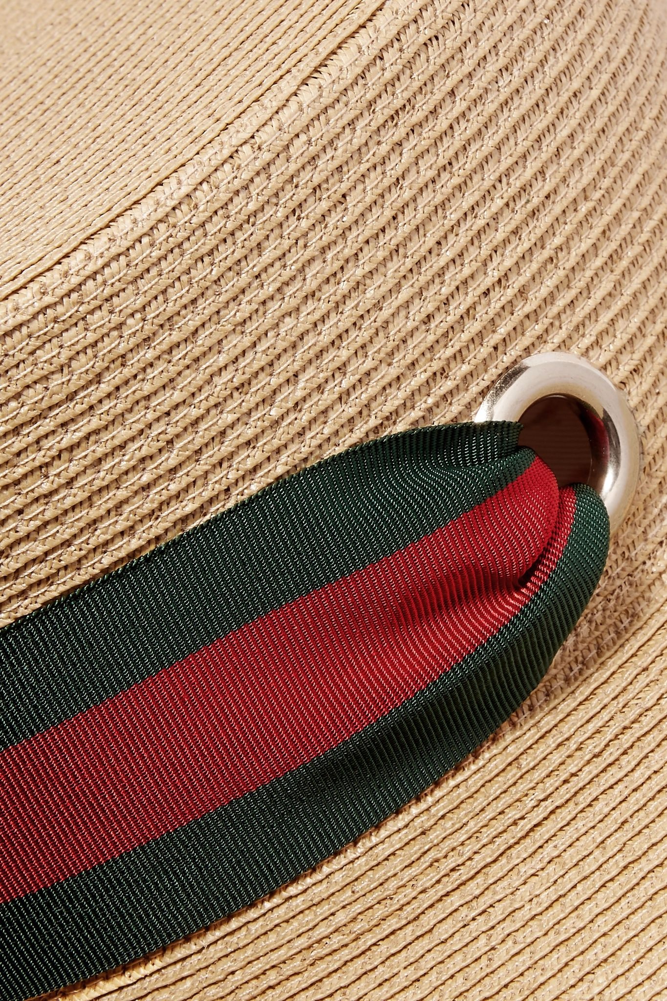 Grosgrain-trimmed raffia hat - 3