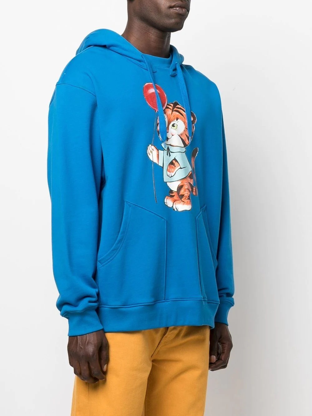 graphic print drawstring hoodie - 3