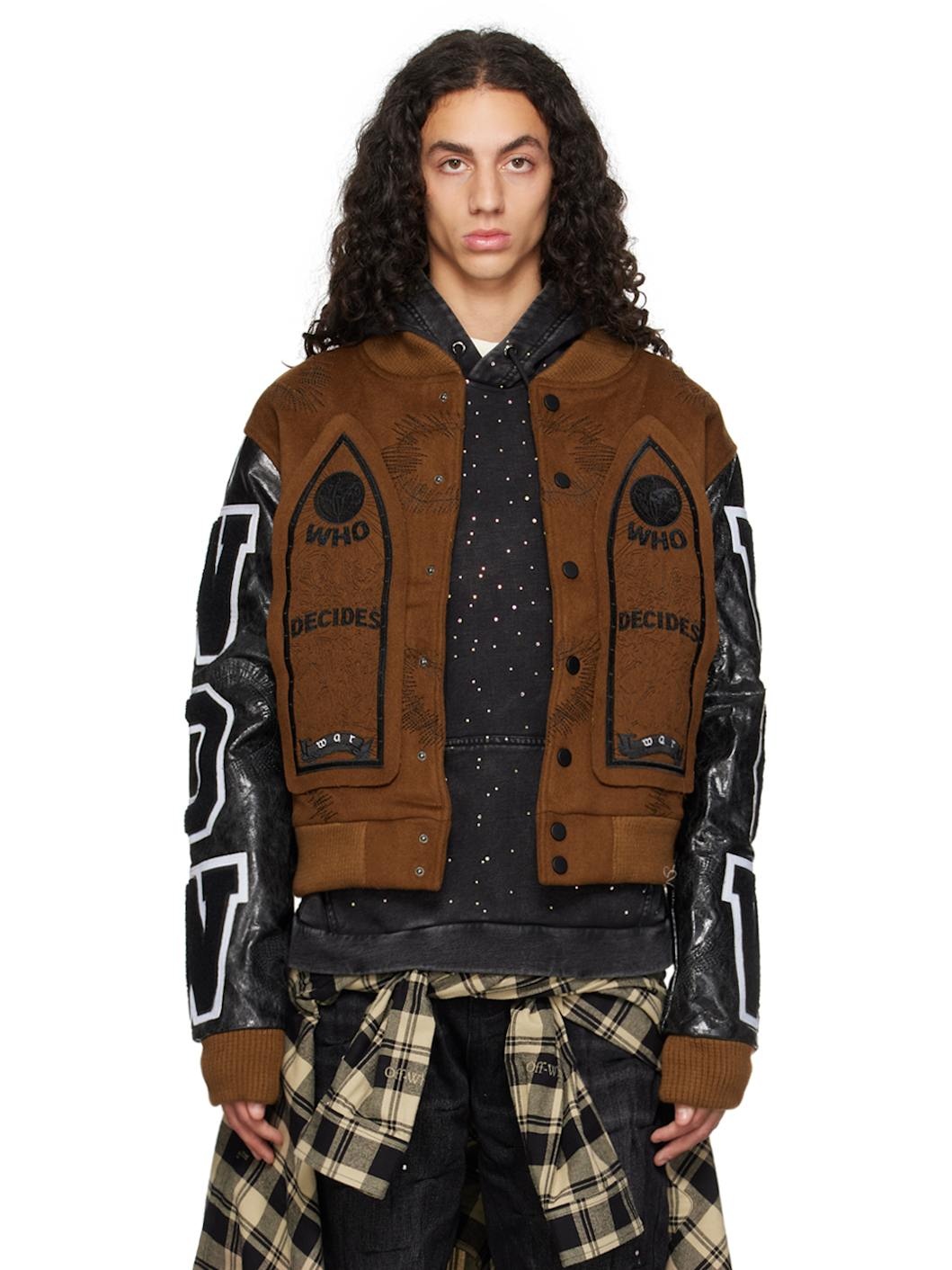 SSENSE Exclusive Brown Namesake Varsity Bomber Jacket - 1