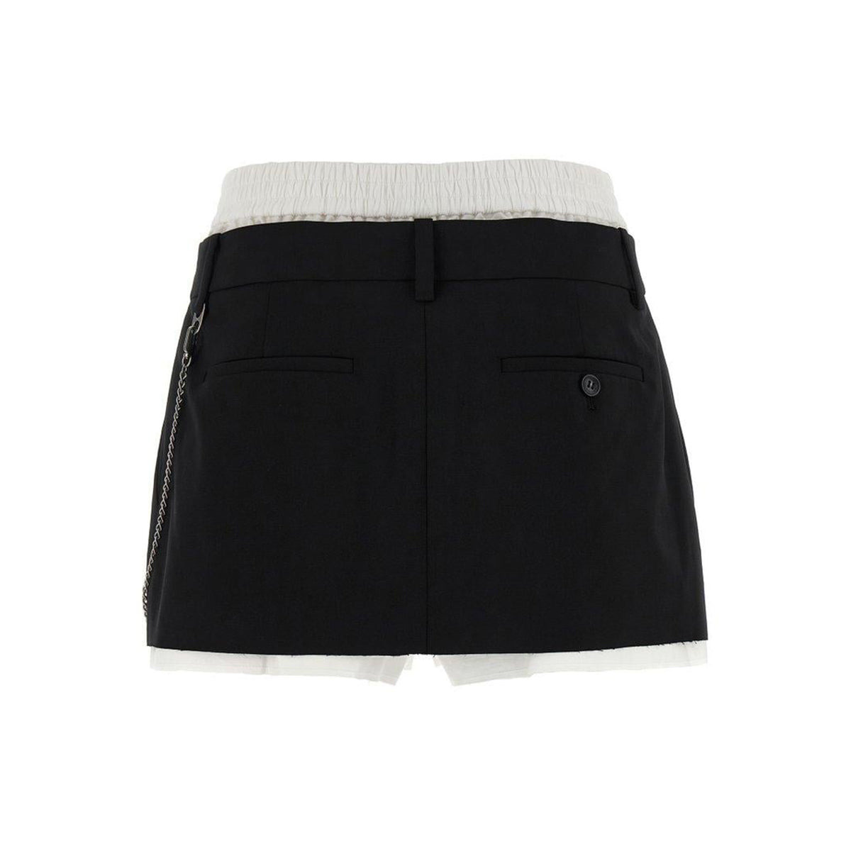 PRE-STYLED SKORT W/CHAIN (BLACK/WHITE) - 3