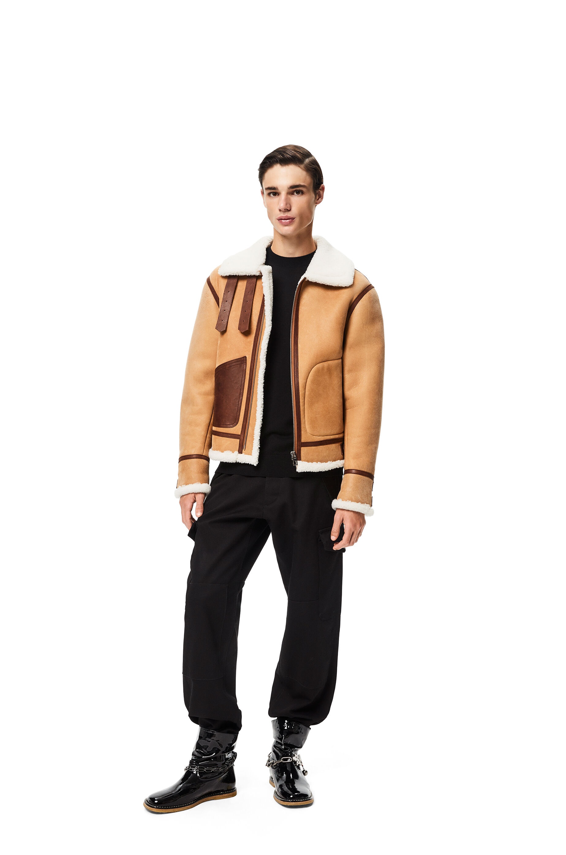 Shearling aviator jacket in novack and nappa - 2