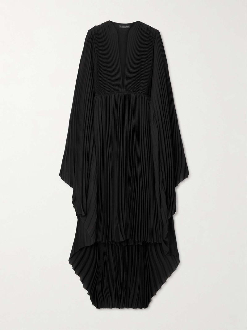 Ruffled plissé-crepe maxi dress - 1