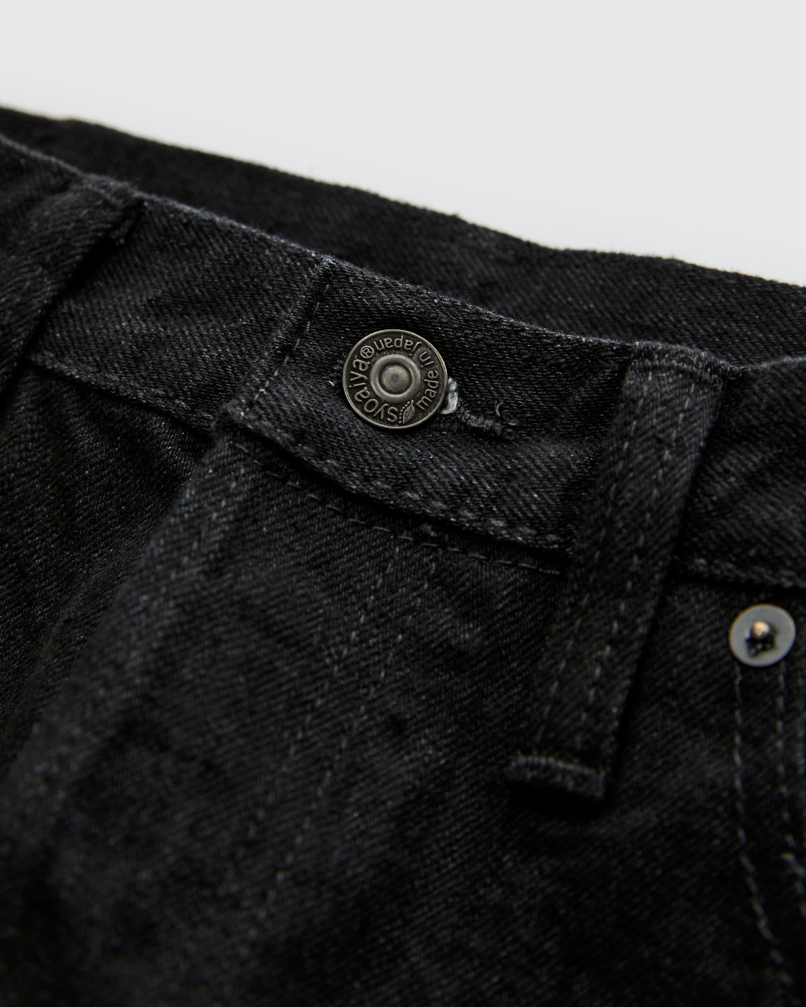XX-019-BK 14oz Rinsed Double Black Selvedge Denim - Relaxed Tapered Fit - 6