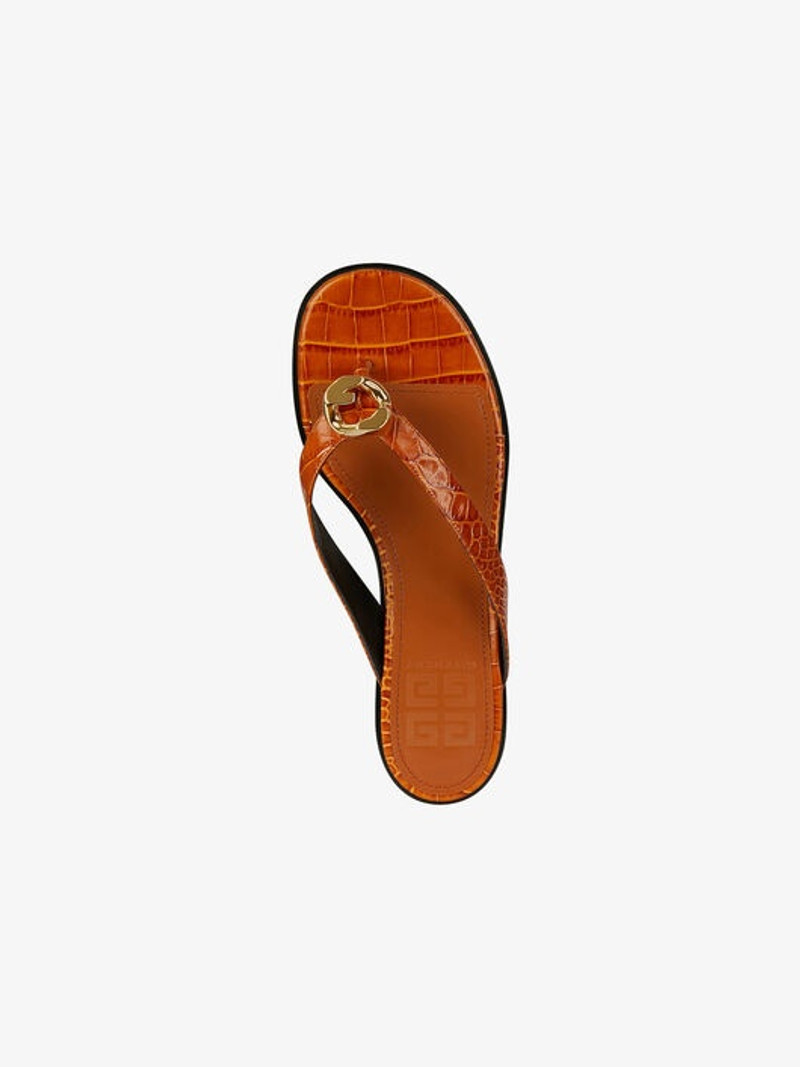 G CHAIN BUCKLE SANDALS IN CROCODILE EFFECT LEATHER 5