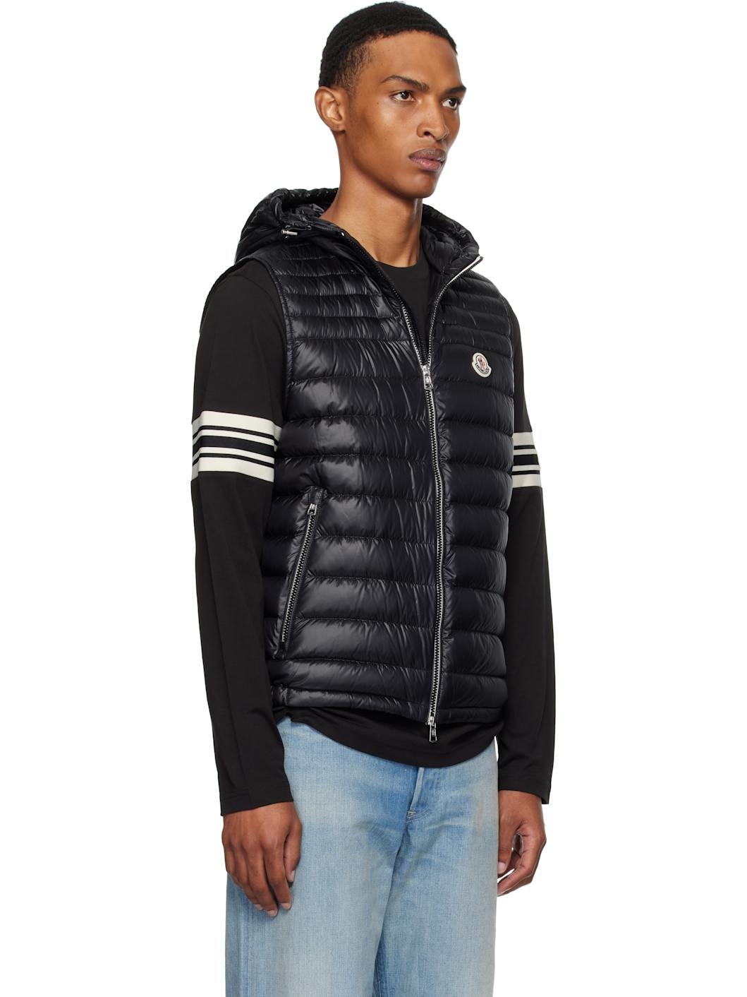 Black Orant Hooded Down Vest - 2