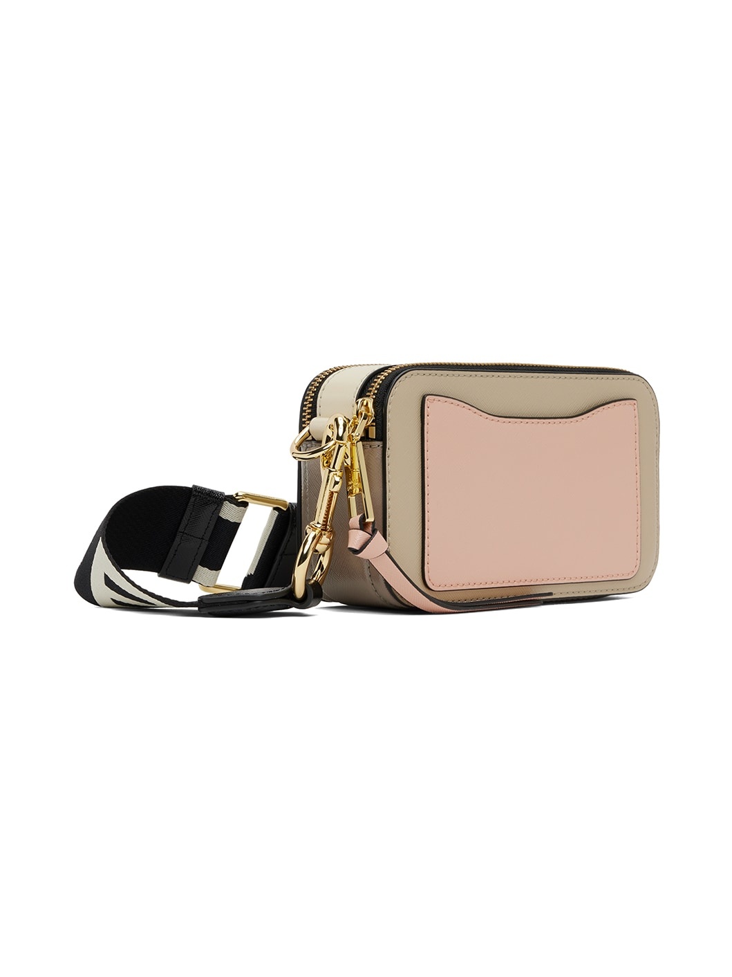 MARC JACOBS - SAFFIANO LEATHER SNAPSHOT BAG WITH LOGOED SHOULDER