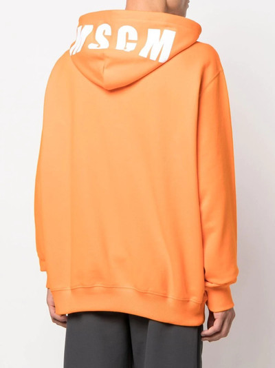 MSGM drawstring-fastening logo-print hoodie outlook