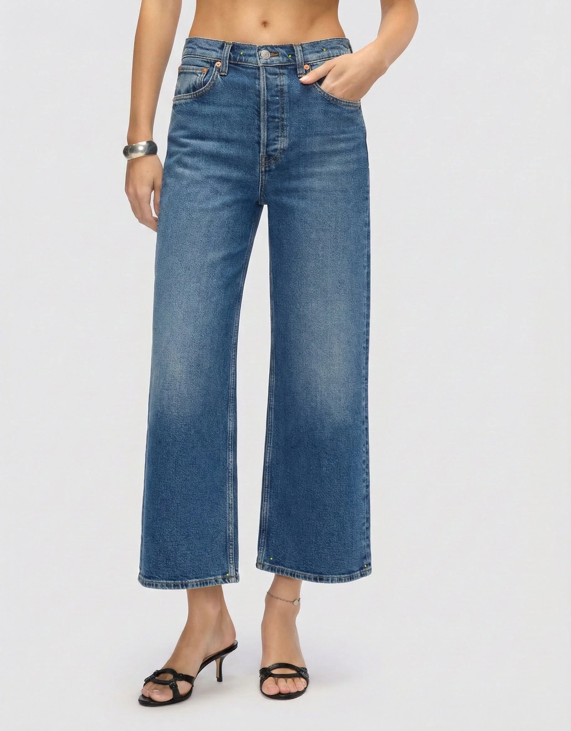 Comfort Stretch High Rise Wide Leg Crop - Mid 70s - 1