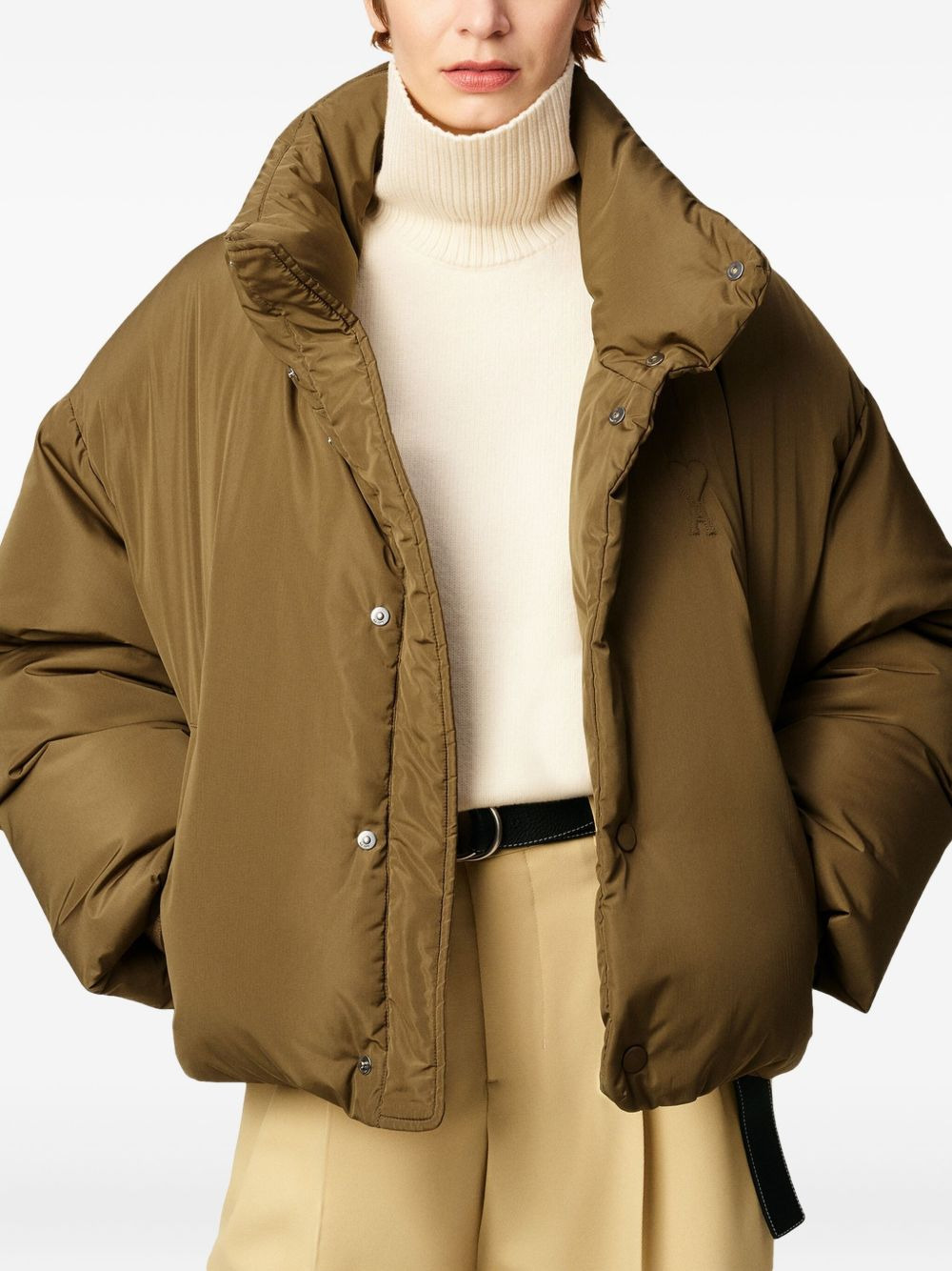 embossed-logo puffer jacket - 5