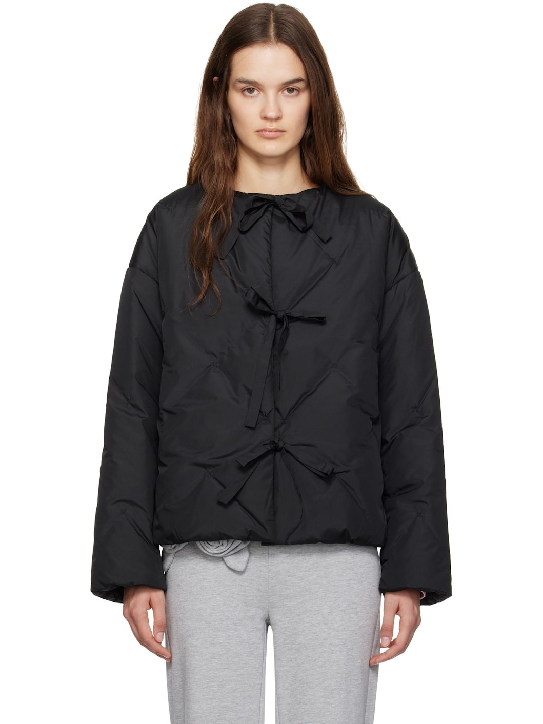 Black Ukiyo Puffer Jacket - 1