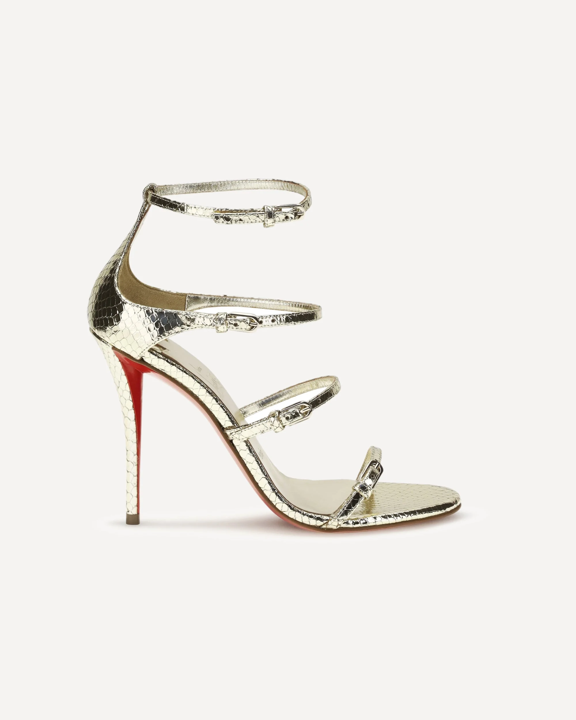 Laminated python-print Sandals - 1