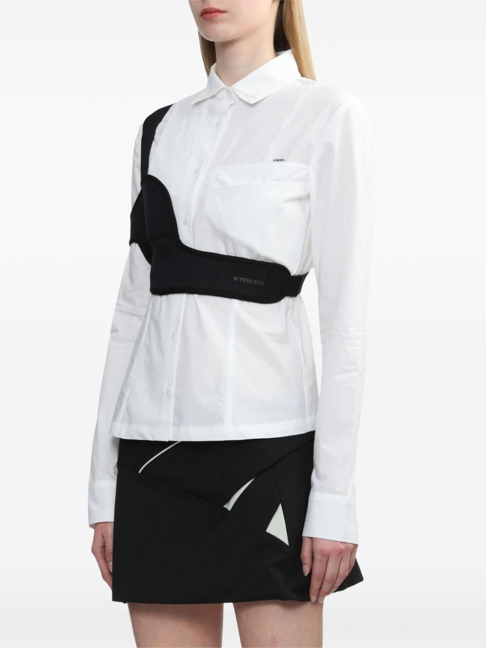 chest-band cotton shirt - 3