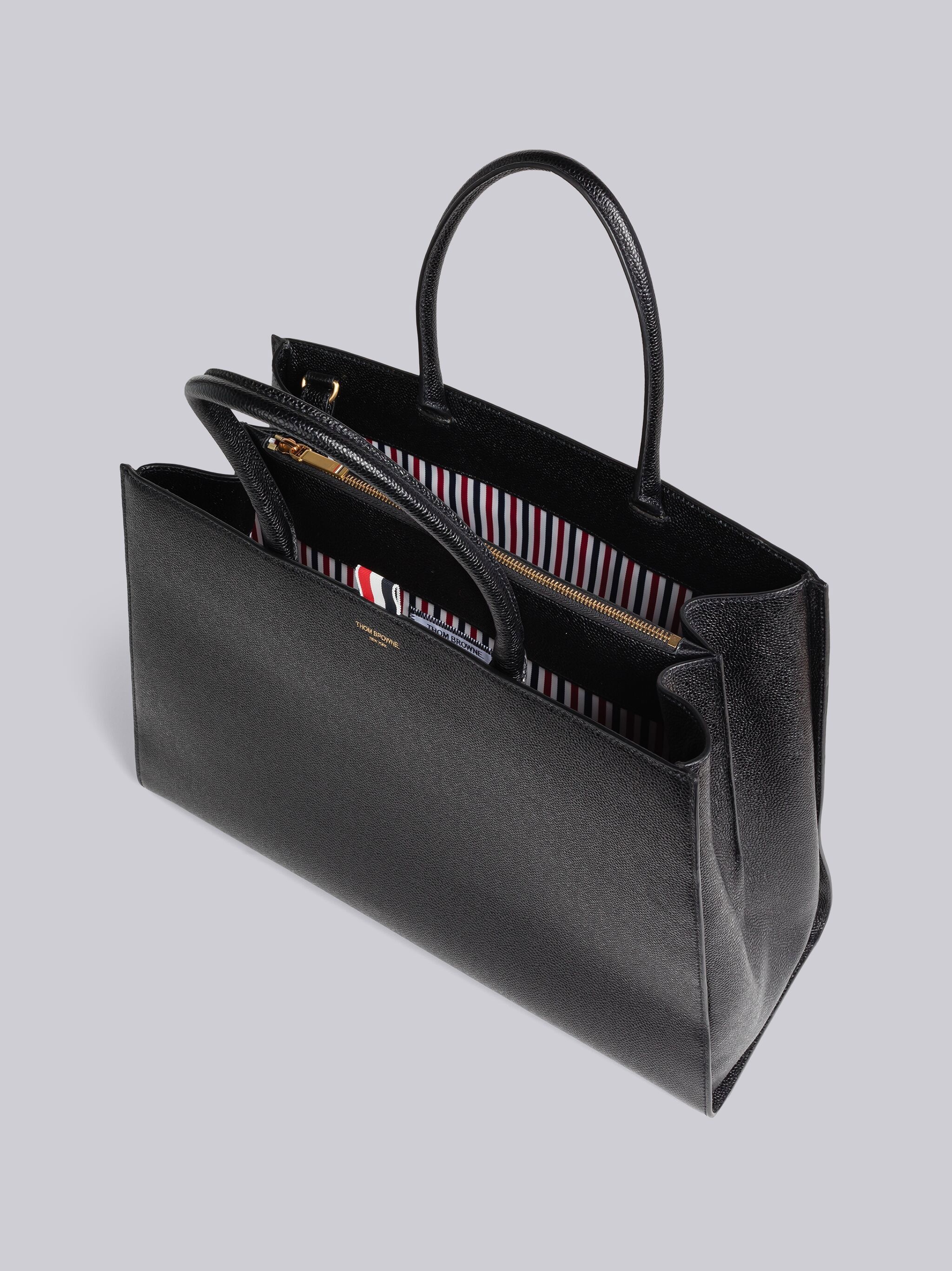 Pebble Grain Leather Large Trapeze Tote - 5