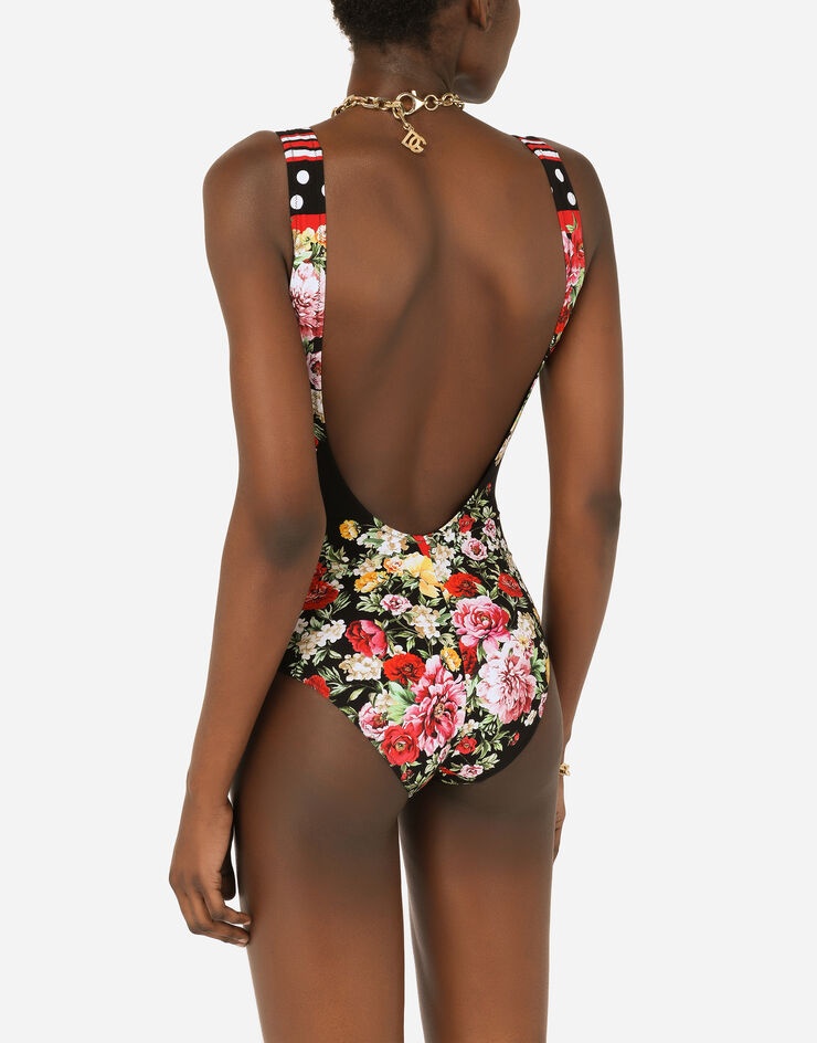 One-piece swimsuit with lion mix print - 5